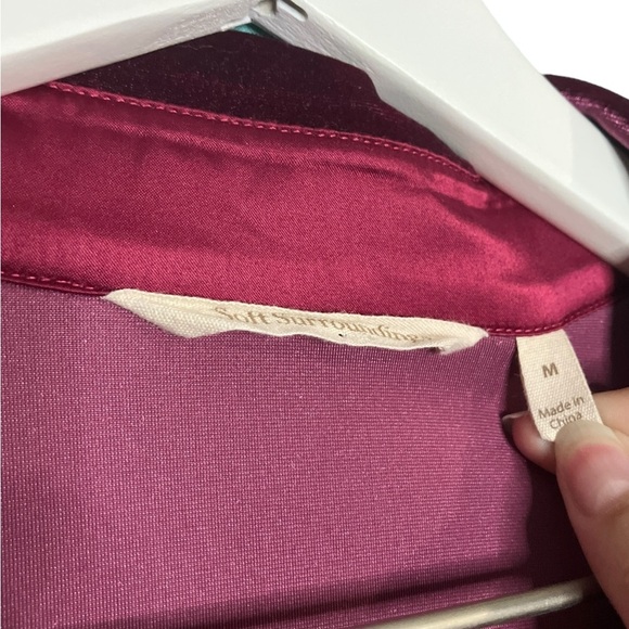 Soft Surroundings Velvet Button Down Shirt M Boyfriend Whimsigoth Autumn Mature - Picture 3 of 5